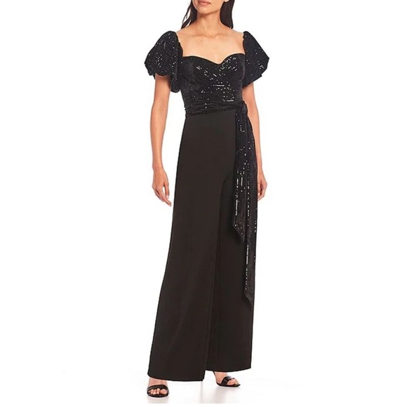 Badgley Mischka Pants - Barley Mischka Taylor Off-The-Shoulder Jumpsuit